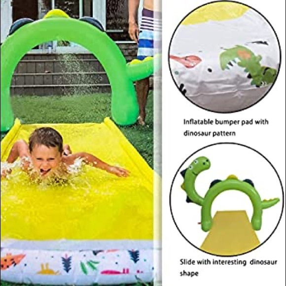 Slip Water Slides for Kids Backyard,16ft Outdoor Splash Lawn Waterslide,Inflatab - Picture 3 of 7